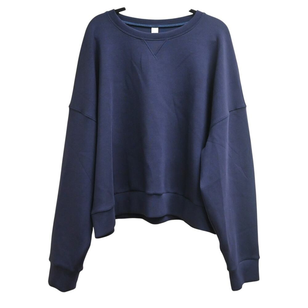 Spanx Classic Navy AirEssentials Crew Long-Sleeve Sweatshirt Size 3X 50347R